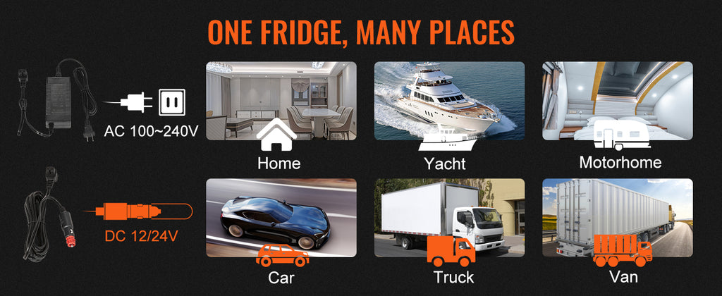 SucceBuy 35L/45L/55L Portable Foldable Handle Car Refrigerator with Wheel Compressor Freezer for Camping Picnics Car Home Traval