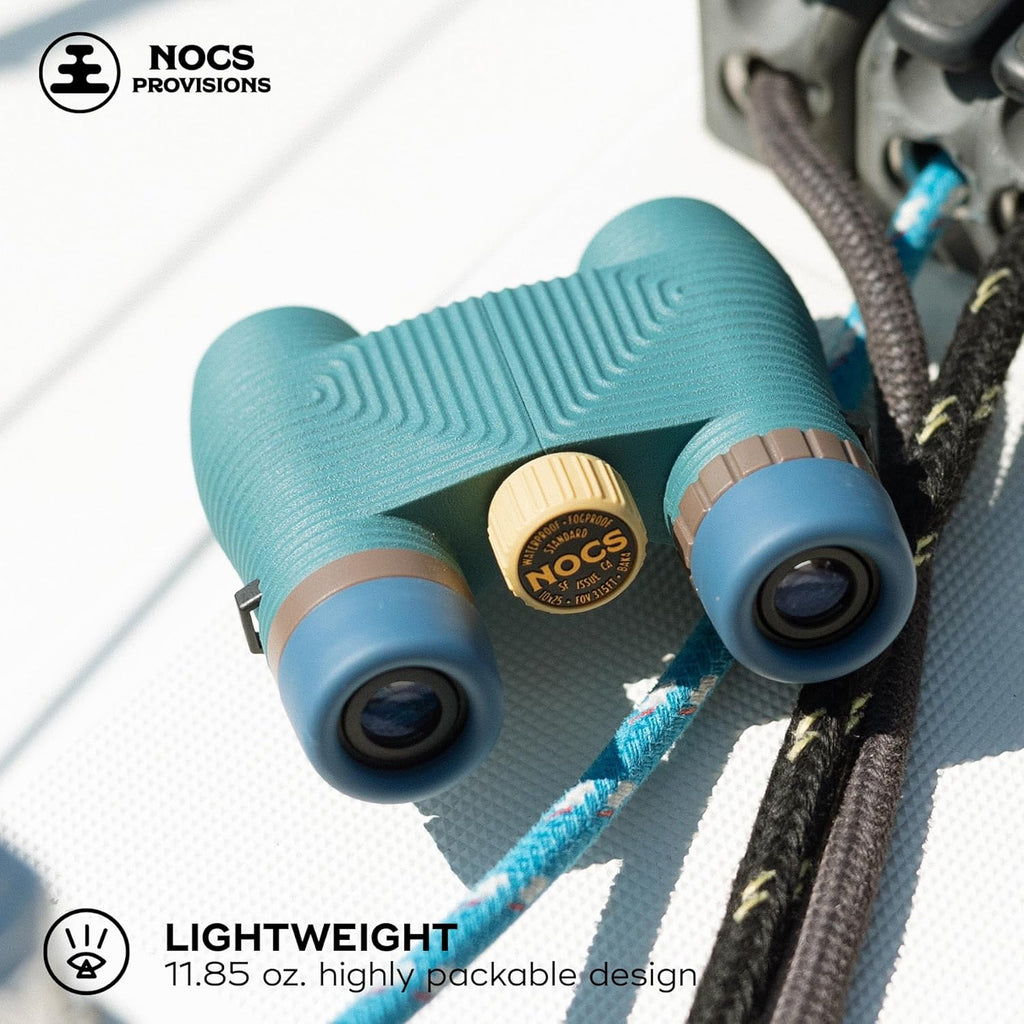 Standard Issue 10X25 Waterproof Binoculars, 10X Magnification, Bak4 Prism, Wide View Multi-Coated Lenses for Bird Watching, Hiking & Backpacking - Pacific Blue II