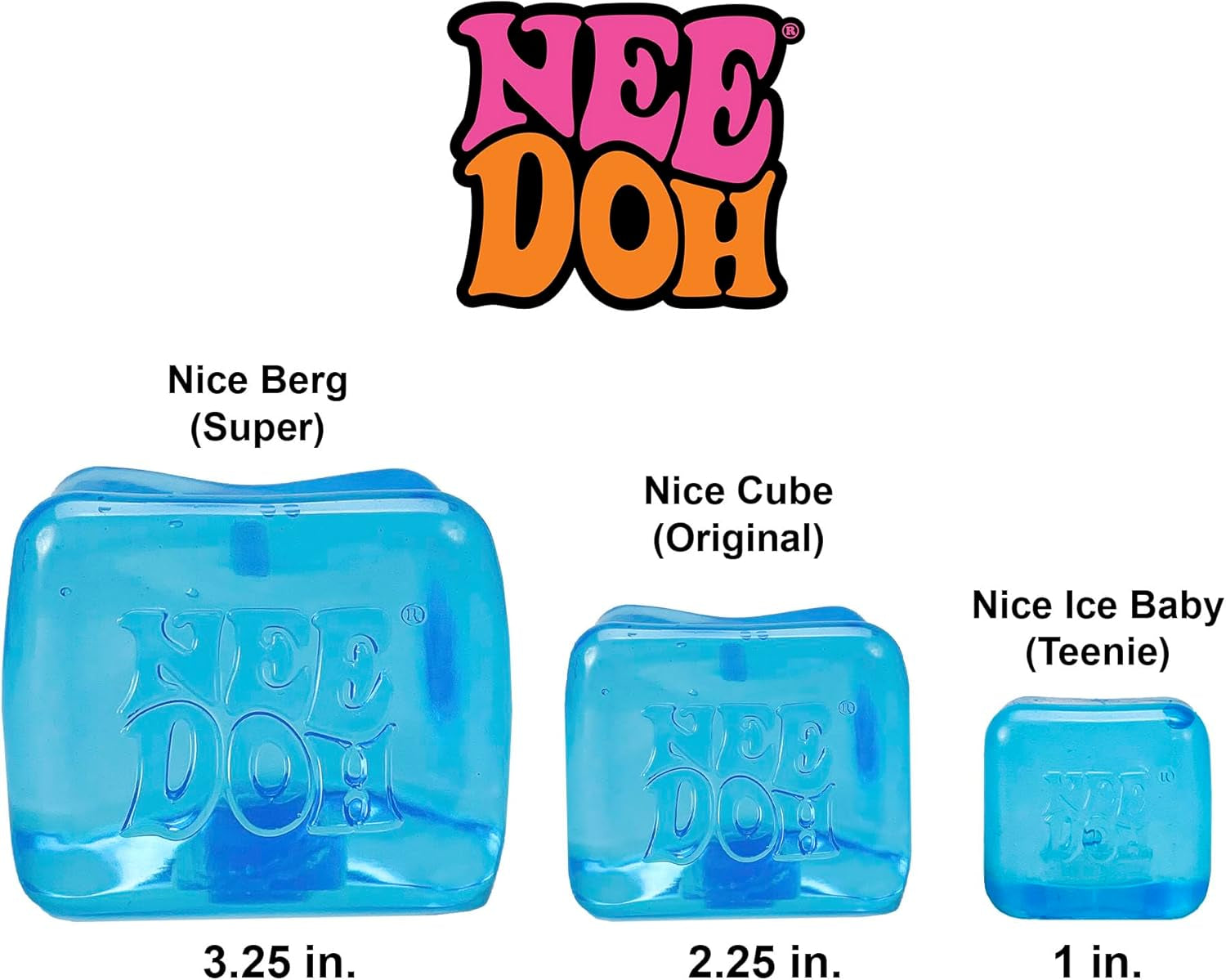 Needoh Nice Ice Baby - Sensory Squeeze Toy - Super Solid Squish - 1.25" Wide - Color May Vary (Pack of 1)