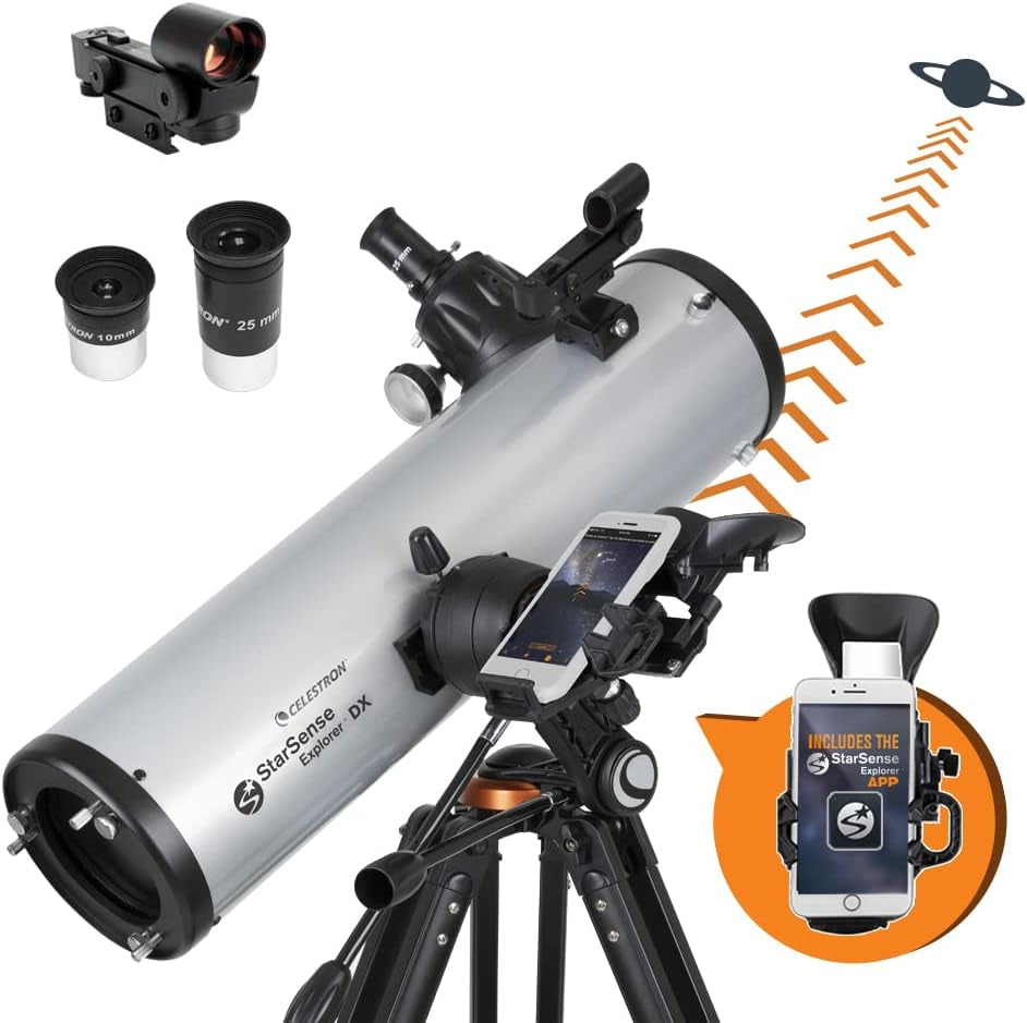 Starsense Explorer DX 130AZ App-Enabled Telescope – 130Mm Newtonian Reflector with Smartphone Dock & Starsense App – Iphone & Android Compatible – Easy-To-Use for Beginners