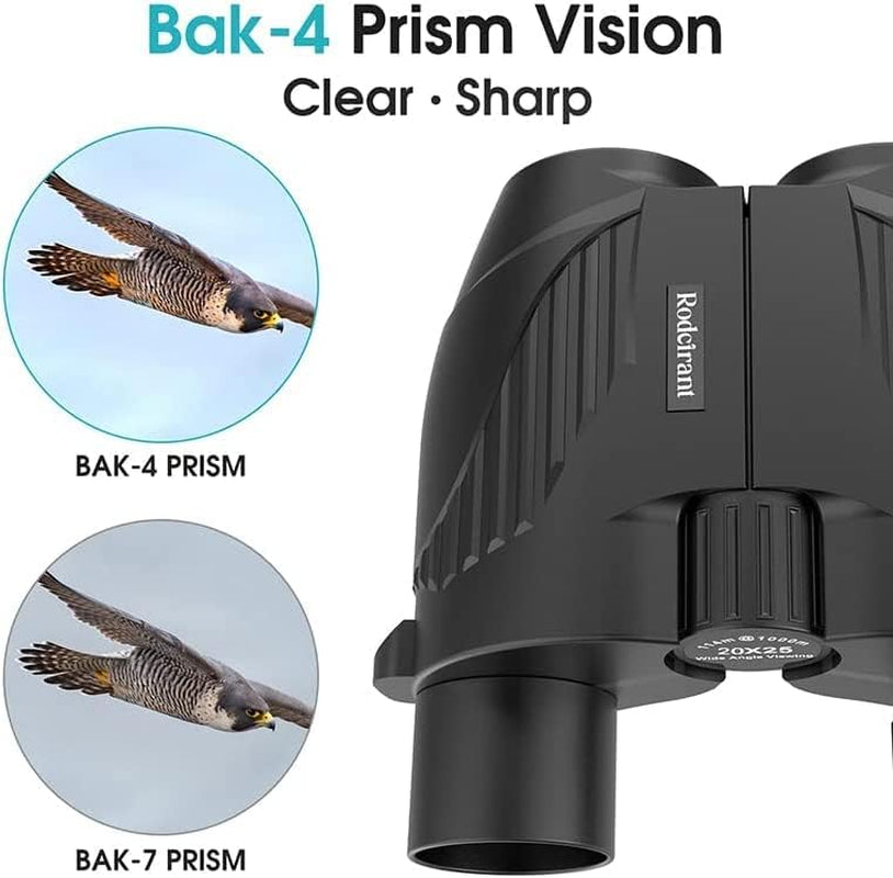 20X25 Compact Binoculars for Adults and Kids,Large Eyepiece Waterproof Binocular，Easy Focus Small Binoculars for Bird Watching,Hiking and Concert, Black