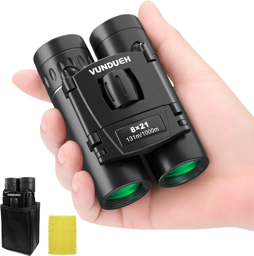 Mini Compact Binoculars for Adults and Kids - Waterproof High Powered Easy Focus Small Binocular, Ideal for Bird Watching, Hunting, Concert, Theater, Travel, Hiking, Sightseeing & Outdoor Sports