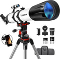 Telescope,90Mm Aperture 800Mm Telescopes for Adults Astronomy,Portable Professional Refractor Telescope for Beginners,With Stainless Tripod & Phone Adapter,Carry Bag