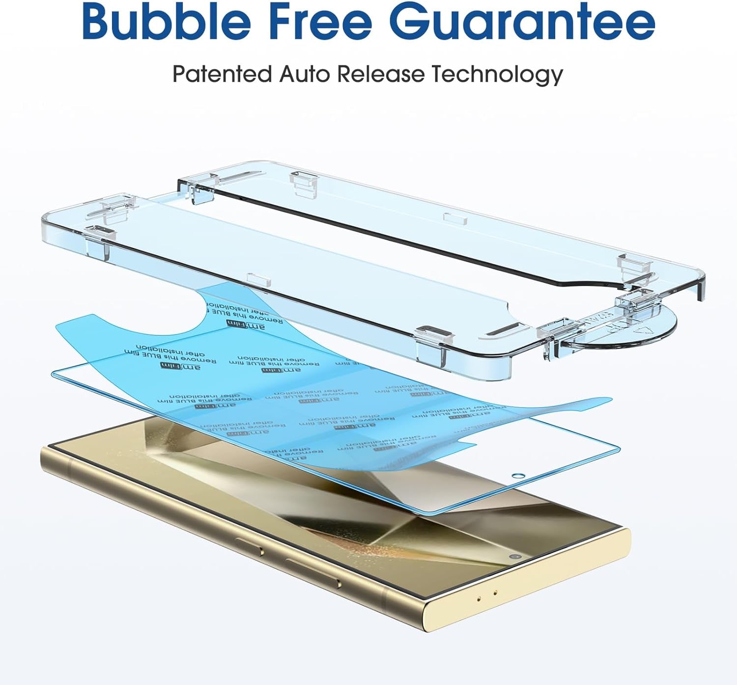 Auto-Alignment Onetouch for Samsung Galaxy S24 Ultra 6.8'' Screen Protector + Camera Lens Protector, Tempered Glass, 30 Seconds Installation, Bubble Free, Case Friendly, Anti-Scratch [2+2 Pack]