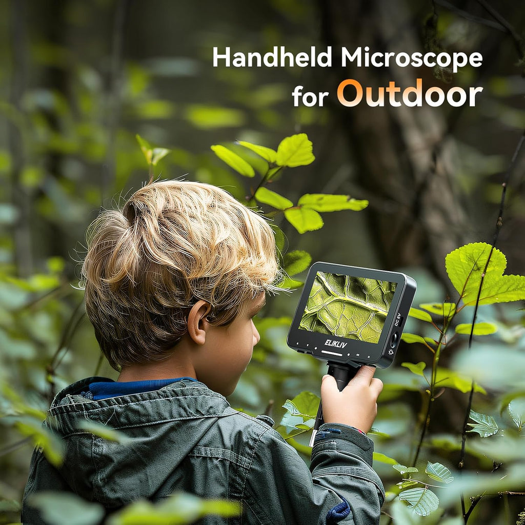 Coin Microscope for Adults: 4.3'' LCD Digital Microscope 1000X with 8 Adjustable LED Lights, PC View Compatible with Windows/Macbook, EDM4 Max