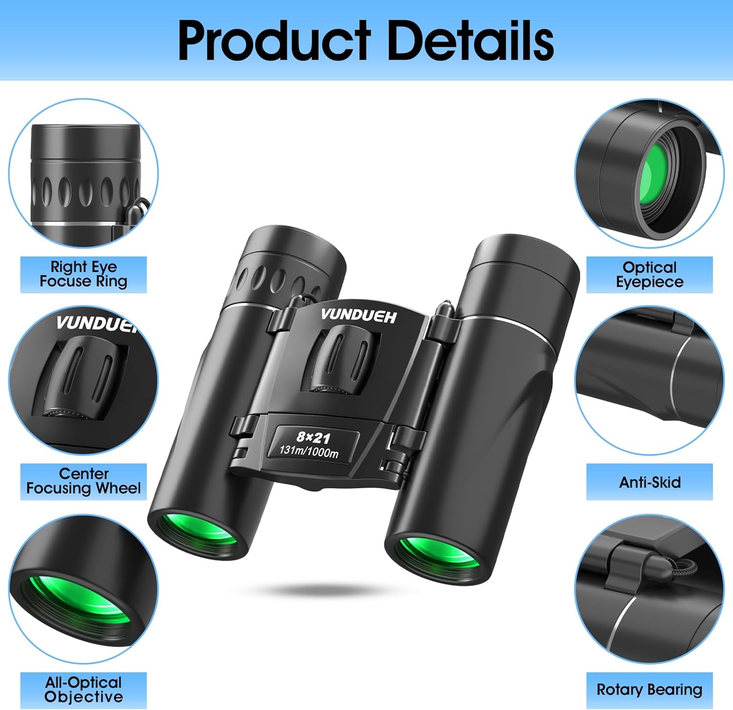 Mini Compact Binoculars for Adults and Kids - Waterproof High Powered Easy Focus Small Binocular, Ideal for Bird Watching, Hunting, Concert, Theater, Travel, Hiking, Sightseeing & Outdoor Sports