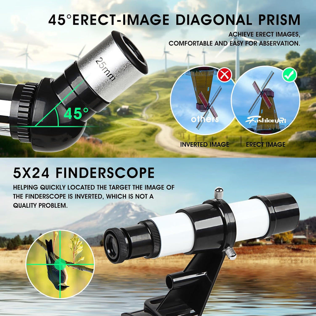 Telescope for Kids Adults Beginners,70Mm Aperture 400Mm Focal Length Telescopio for Astronomy, Multi Coated Travel Refractor Astronomical Telescopes