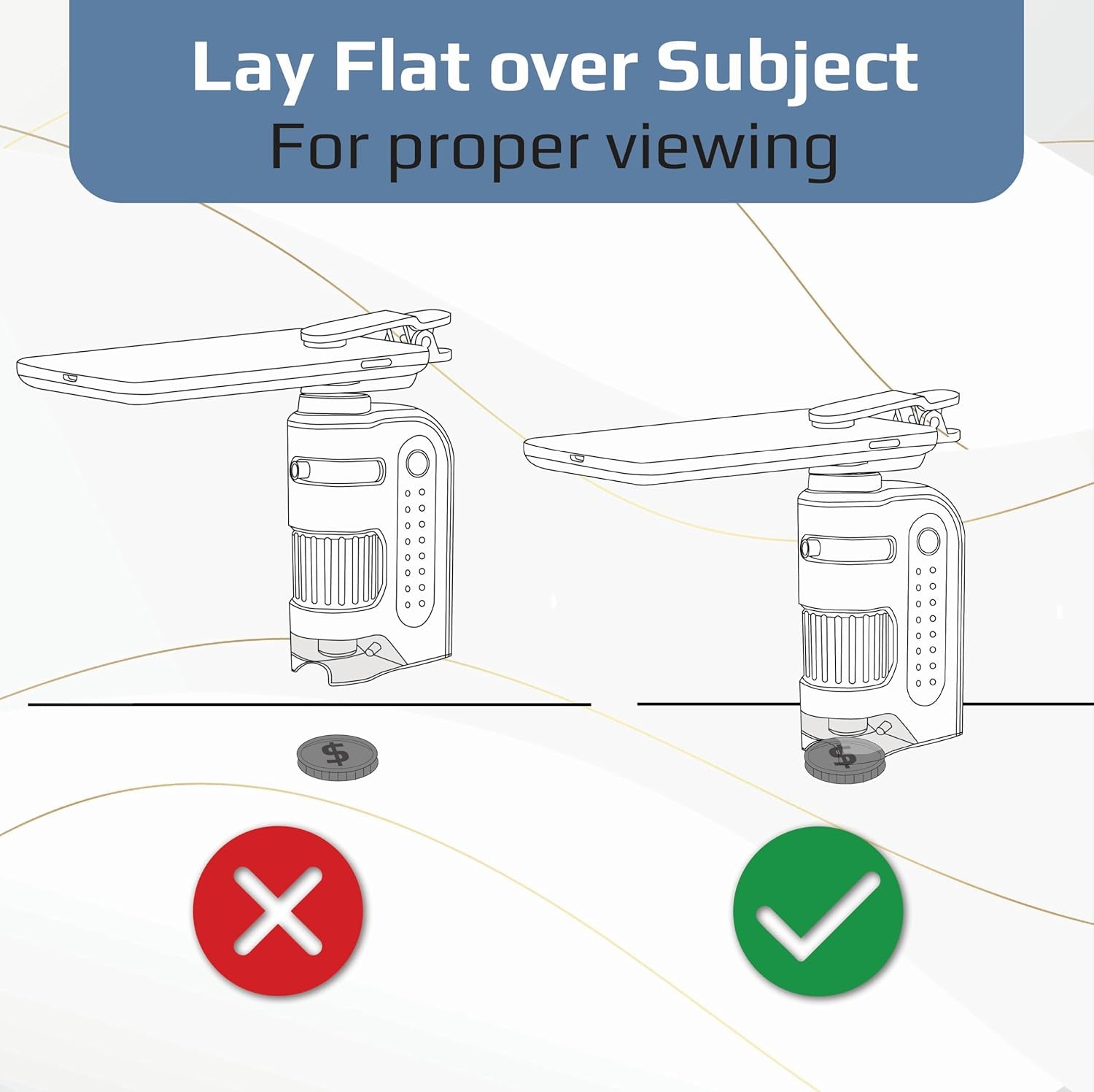Microbrite Portable Digital Pocket Microscope for Kids or Adults, Accurate 60X-120X Zoom, Handheld Microscope with Phone Clip & Smartphone App (MM-350)