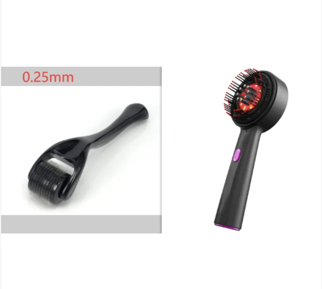 Electric Scalp Massager Comb with Serum/Oil Applicator – Red Light + Microcurrent Support, 8-Nozzle Even Dispersion, 72 Silicone Tips, IPX7 Head, USB-C, For Fuller-Looking Hair & Scalp Care