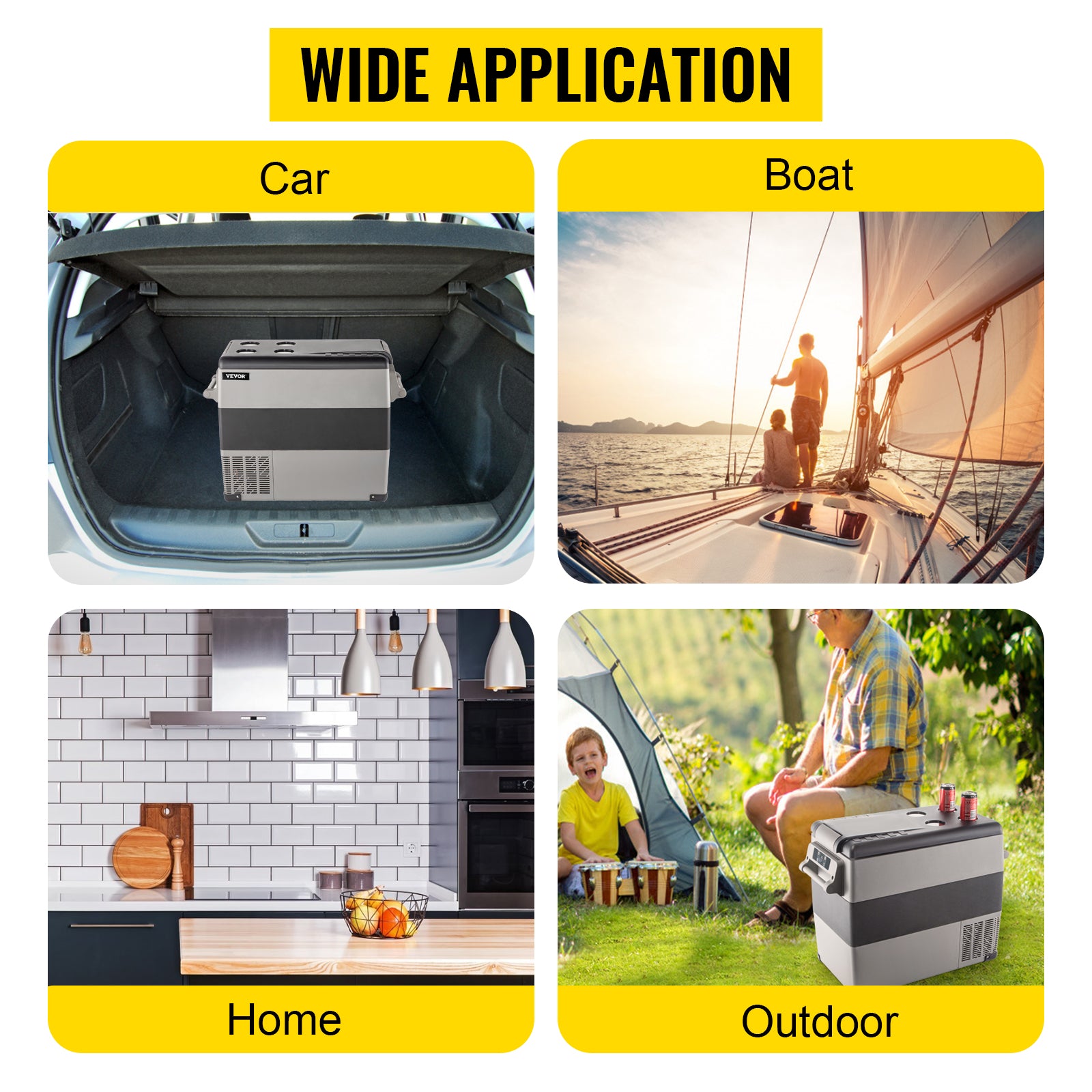 SucceBuy 20L 22L 35L 45L 55L Car Refrigerator Mini Fridge Freezer Portable Compressor Cooler DC 110-240V Ice Box for Camping