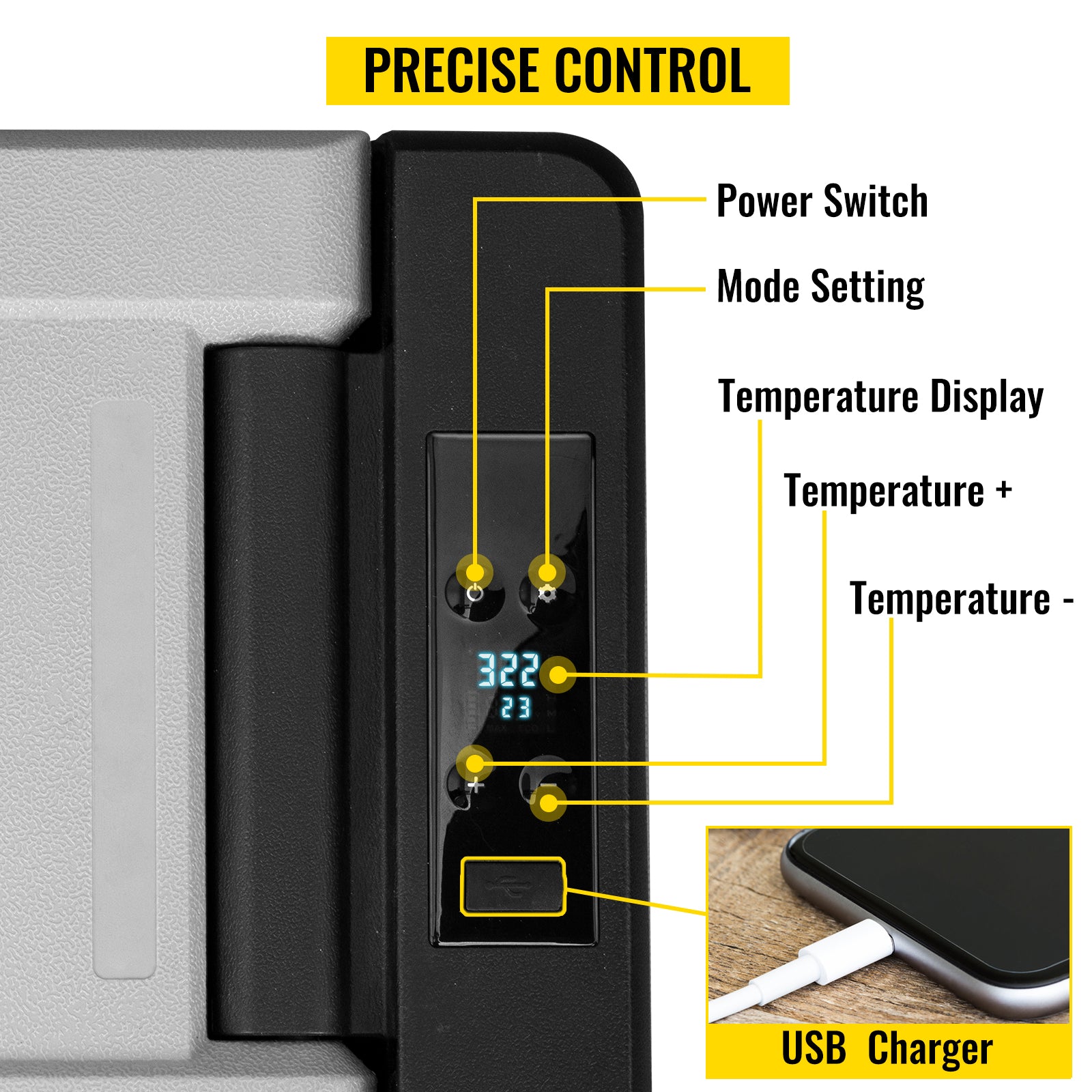 SucceBuy 9L 15L Car Refrigerator Portable Compressor Fridge Freezer Cooler 12V/24V DC for RV Travelling Camping Fishing