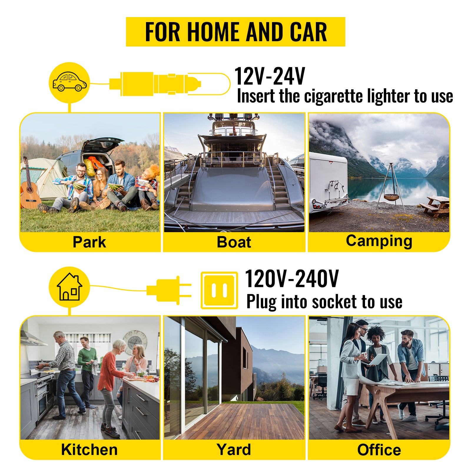 SucceBuy 9L 15L Car Refrigerator Portable Compressor Fridge Freezer Cooler 12V/24V DC for RV Travelling Camping Fishing